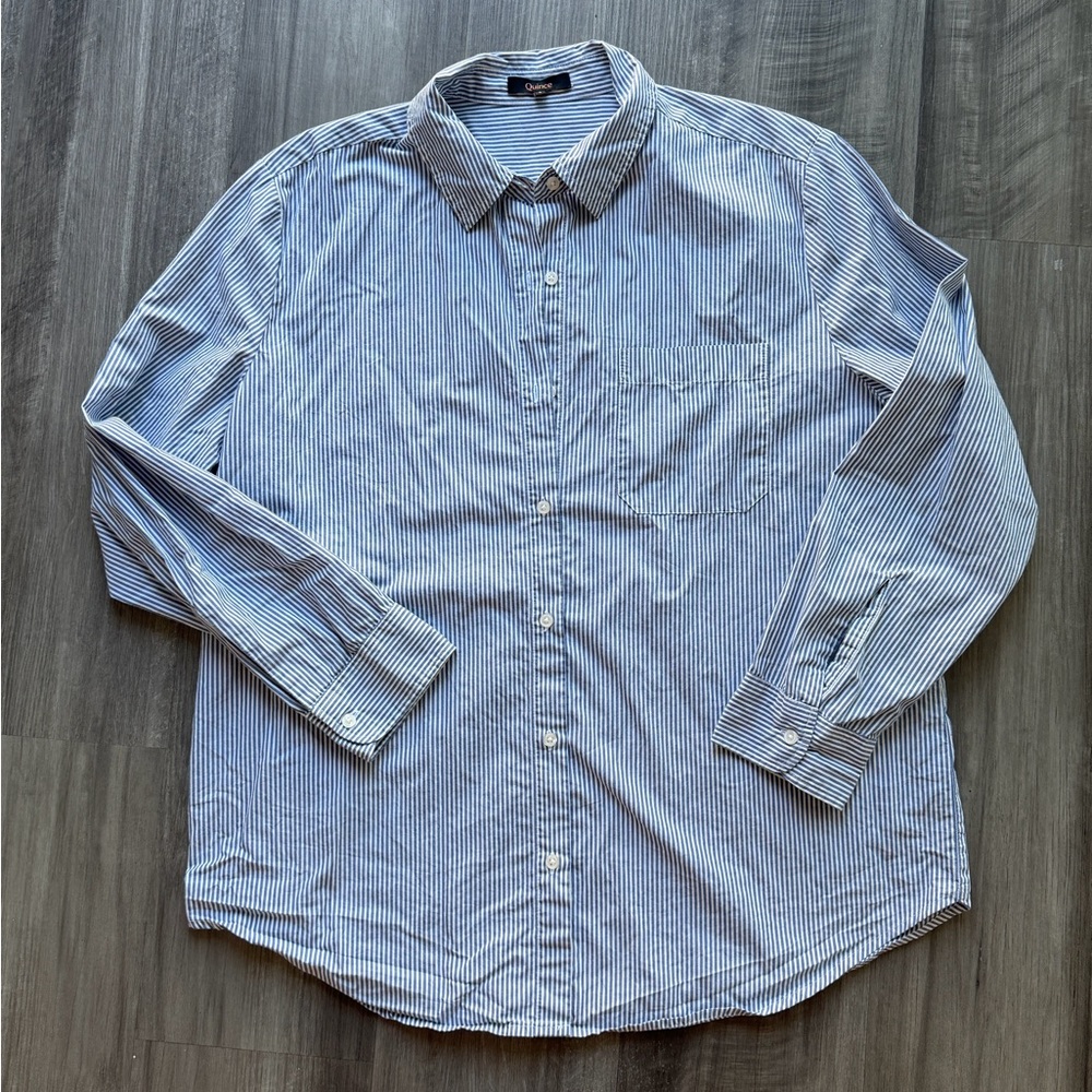 Quince 100% Organic Cotton Gauze Long Sleeve Shirt Size S